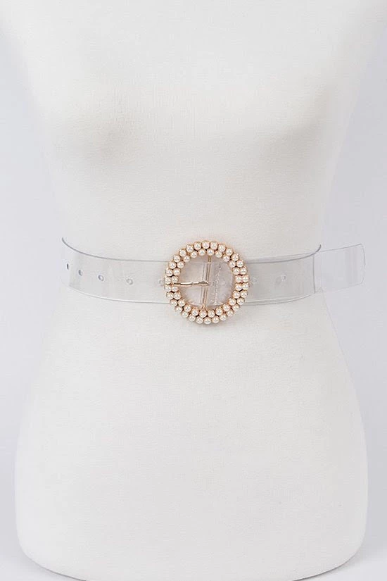 Curvaceous Boutique Circle Pearl Clear Belt NEW 3 Curvaceous Boutique Circle Pearl Clear Belt NEW