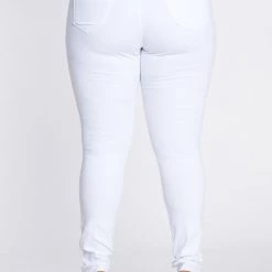 Curvaceous Boutique White Ripped High Waisted Jeans NEW