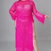 Curvaceous Boutique SALE Pink Crochet Slip Thru Set