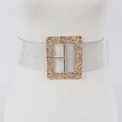 Curvaceous Boutique Glitter Metal Buckle Clear Plus Size Belt NEW