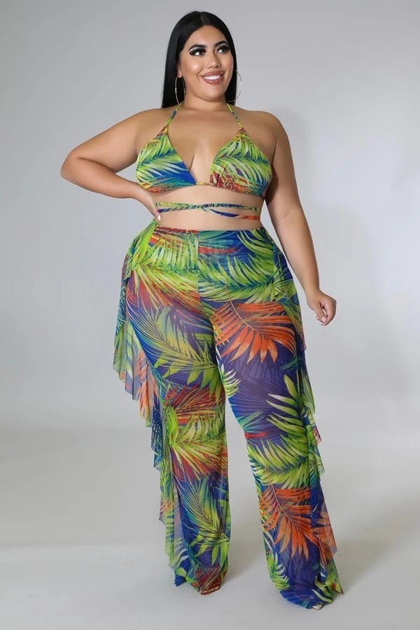 Curvaceous Boutique Blue Tropical Breeze Swimsuit 3 Curvaceous Boutique Blue Tropical Breeze Swimsuit