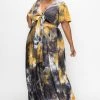 Curvaceous Boutique Yellow Tye Dye Skirt Set SALE
