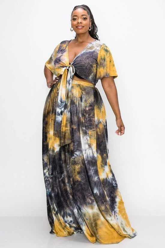 Curvaceous Boutique Yellow Tye Dye Skirt Set SALE 3 Curvaceous Boutique Yellow Tye Dye Skirt Set SALE