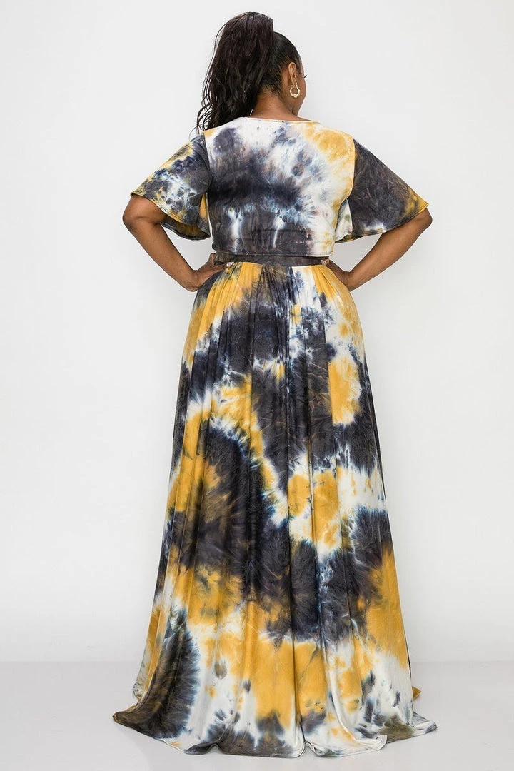 Curvaceous Boutique Yellow Tye Dye Skirt Set SALE 4 Curvaceous Boutique Yellow Tye Dye Skirt Set SALE