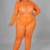 Curvaceous Boutique Orange Lace Me Bodysuit Set 2 Curvaceous Boutique Orange Lace Me Bodysuit Set