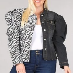 Curvaceous Boutique BLAZERS/VESTS/JACKETS Zebra Puff Sleeve Jacket