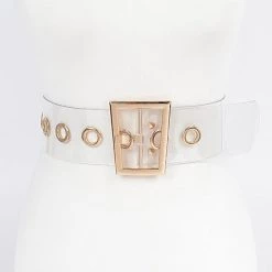 Curvaceous Boutique Clear Gold Circle Wide Plus Size Belt