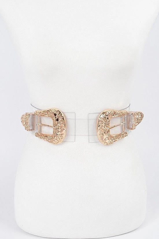 Curvaceous Boutique NEW Two Buckles Clear Plus Size Belt 3 Curvaceous Boutique NEW Two Buckles Clear Plus Size Belt