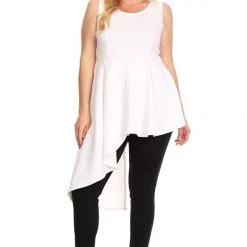 Curvaceous Boutique White Ginger Cascade Top SALE