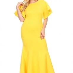 Curvaceous Boutique Yellow Scarlett Ohara Gown